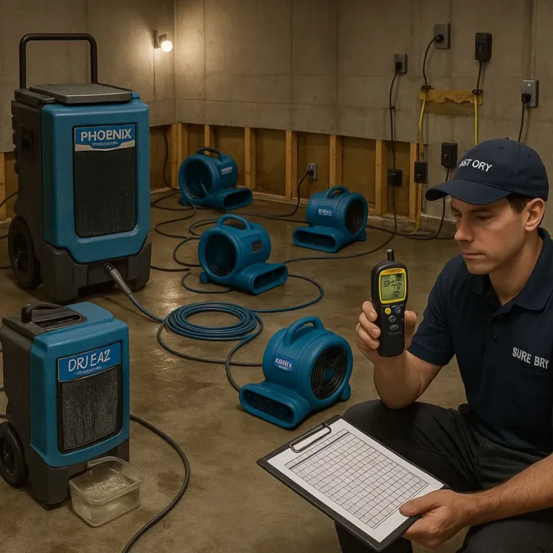 Structural Drying and Dehumidification process in Tipton, MO